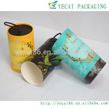 Luxury christmas laser printing cardboard cylindrical gift box