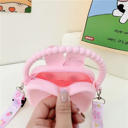 Cute Rabbit Silicone Handbag - Fashionable Gift Bag for Kids