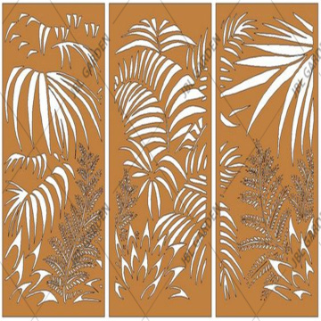 Laser cut decorative outdoor garden privacy metal screen