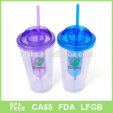 Hot selling single wall juice mug with straw