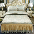 Jacquard design duvet cover cheap comforter bedskirt sets