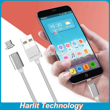 Duarable Magnetic Charging Cable Fabric Nylon Braided Micro USB Charge Cable For Android