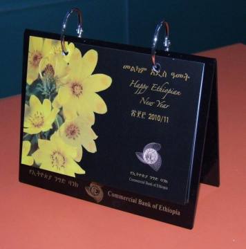 High Quality Printing Black Acrylic Desktop Calendar