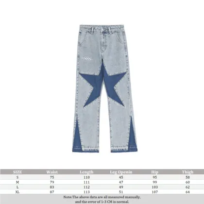 Popular Men's Star Washed Jeans for Hip Hop Trends