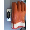 Safety Cuff Cotton Interlock Liner PVC With Granule Coated Work Glove