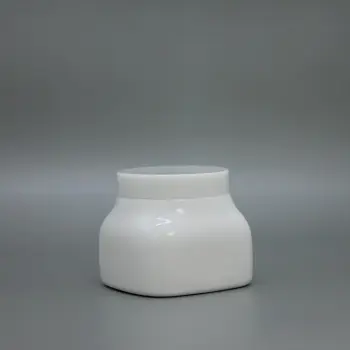 White Opal Glass Jars with Caps