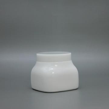 White Opal Glass Jars with Caps
