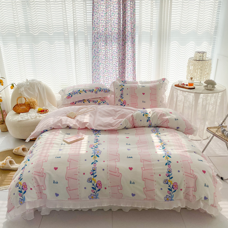 Printing Flowers Chinese Style Bedding Set 4 Jpg