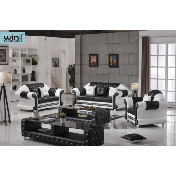 European Style Crystal Tufted Black Sofa combination