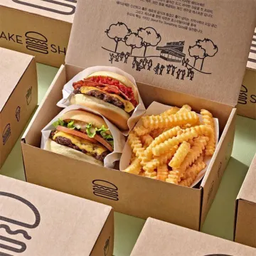 Disposable take out fast food paper box custom