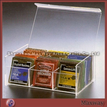 Clear rectangle polished acrylic condiment container/vessel/receptacle/box