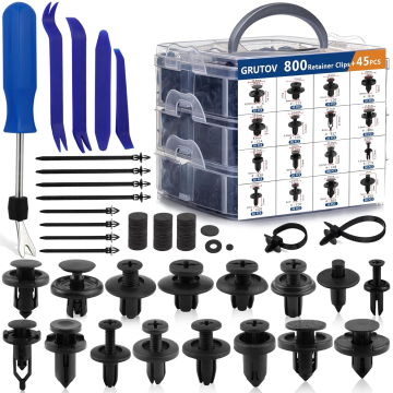 845Pcs Car Push Retainer Clips and Screws Fastener Kit for GM, Ford, Toyota, Honda, Chrysler - Blue