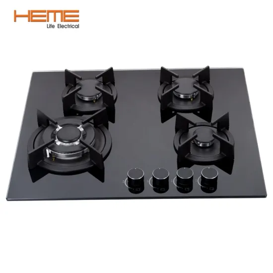 60cm 4 Burner Gas Stove with Tempered Glass Cooktop for Sale