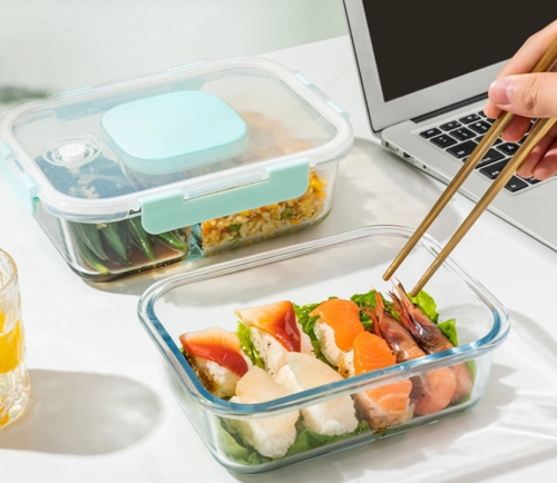 Glazen lunchbox met PP Silicone Deksel