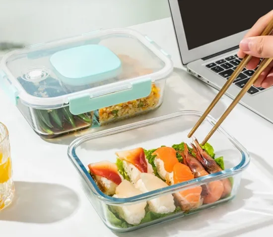 Glass Lunch Box with PP Silicone Lid