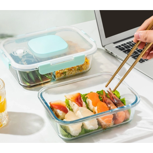 Boîte à lunch en verre avec couvercle en silicone PP