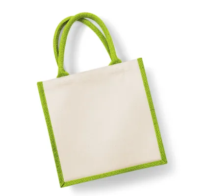 Wholesale light green jute gift handbag