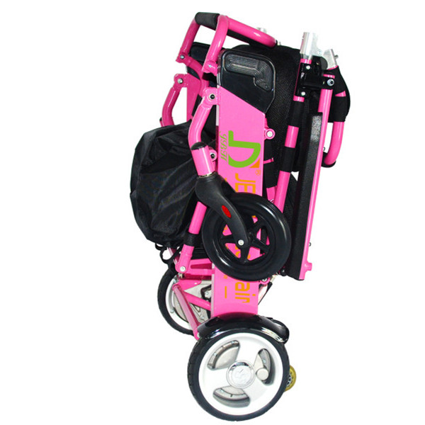 Pink D05 folded lithium battery wheel chair