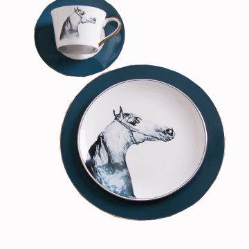 High Quality Zebra Ceramic Tableware Customized Porcelain Plate Dinnerware Set