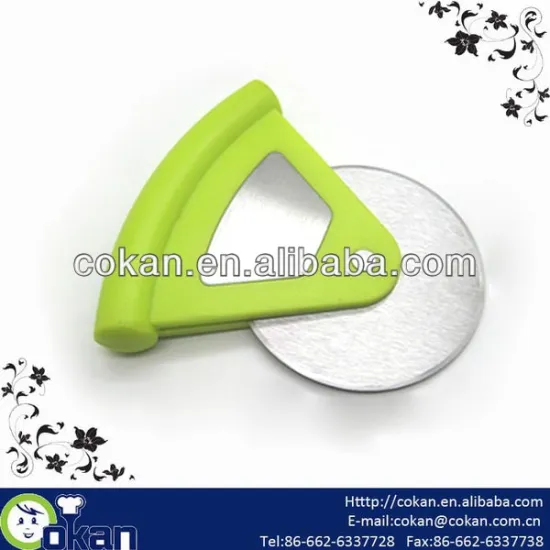 New Design Stainless Steel Pizza Cutter with Special Shape Plastic Handle