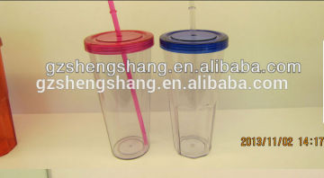 Promotion straw mug with plastic(bpa free,pass SGS)