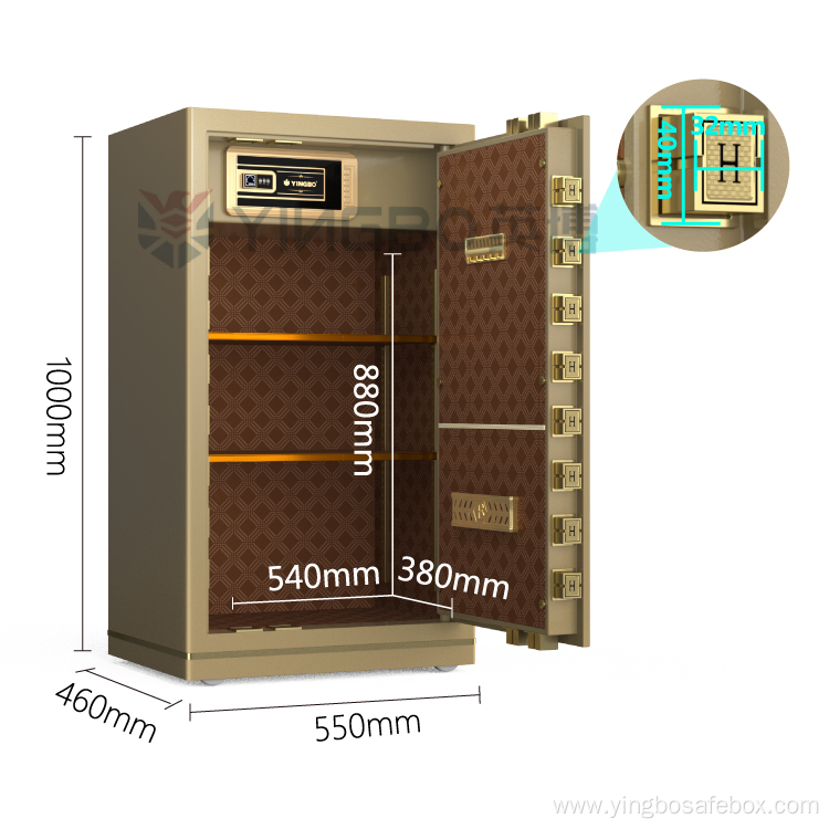 H type patented bolts smart fingerprint safe box