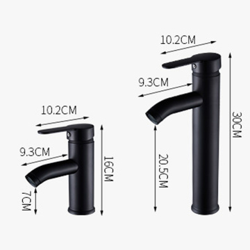 High Quality Black Lacquer Drawing Hot and Cold Water Basin Faucet