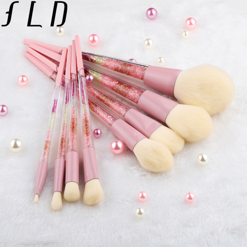 FLD 8Pcs Colorful Professional Makeup Brush Set Kit Eyeliner Eye Shadow Brush Set Face Powder Brush Beauty Tools