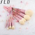 FLD 8Pcs Colorful Professional Makeup Brush Set Kit Eyeliner Eye Shadow Brush Set Face Powder Brush Beauty Tools