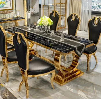 Modern Iron Marble Dining Table Set for Traditional Chinese Tea Weddings