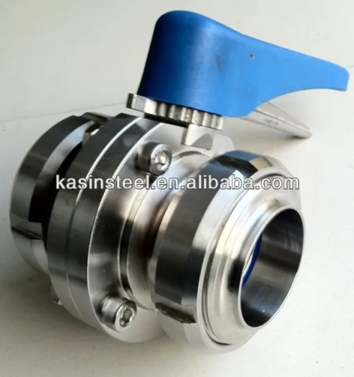 Stainless steel hygienic butterfly valve with nut liner