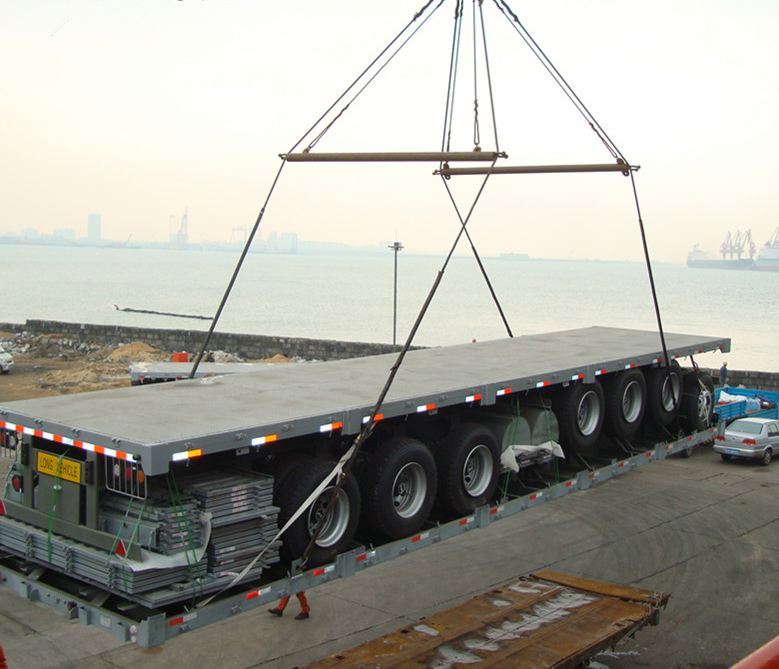 Flatbed Trailer By Bulk Cargo Ship