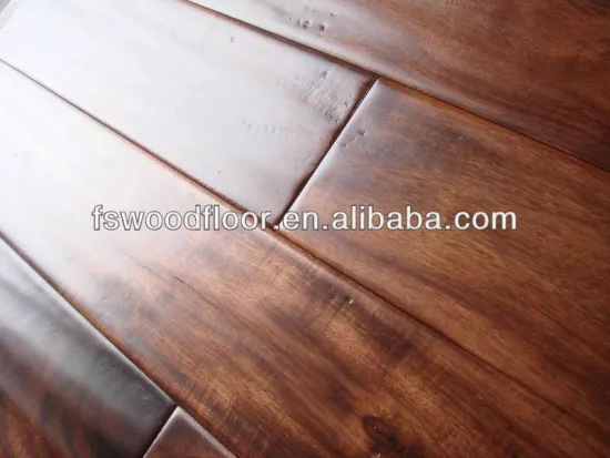 Hand scraped solid big leaf acacia wood flooring