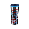 Double Wall Insulated Metal Shell Plastic Travel Mug