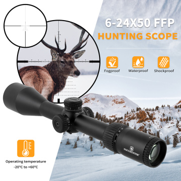 FOCUHUNTER 6-24x50 Riflescope First Focal Plane (FFP) With Riflescope Sunshade