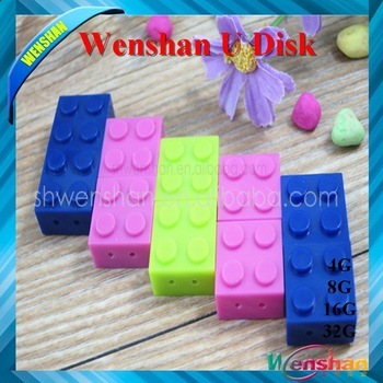 Colorful building block shape USB oem