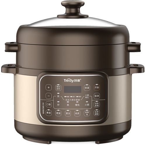 3.5L dual-hat cooker good quality kitchen electric multi pressure cooker Hot pot Steamer brown