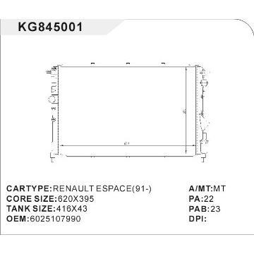 auto radiator car:RENAULT ESPACE(91-) OEM:6025107990