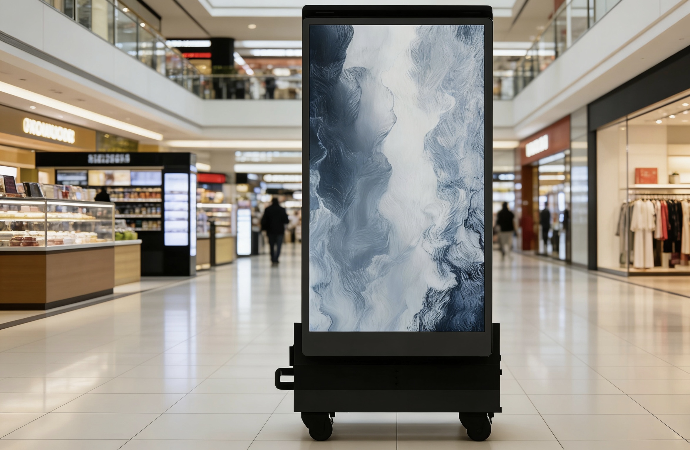 תצוגת LCD חיצונית דו צדדית לשילוב תנועה רגלית בכיוון כפול