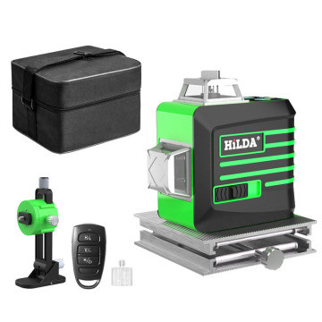 Professional 16-Line 360-Degree Self-Leveling Laser Level with Green Beam and 4D Auto Rotation for Construction and Engineering Projects