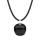 Collar colgante de manzana de obsidiana negro 3d para mujeres