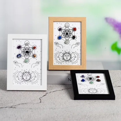Wholesale Metatron Crystal Sun and Moon Bee Photo Frame