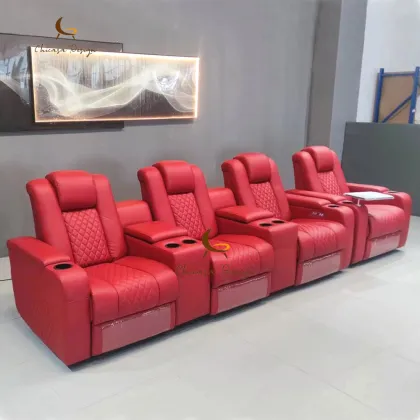 Red Leather Electric Massage Cinema Chair