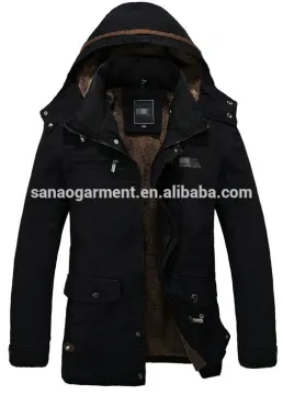Warm Jackets Parka Outerwear Fur lined Winter thicken Long Coat Hooded mens jackets