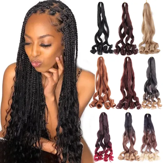 Wholesale Spiral Curl Crochet Braids Hair Loose Body Wave Wavy Curly Braiding Hair Extensions 22 Inches150g