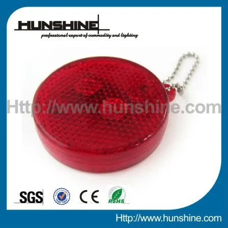 round red shimmering strobe light ball keychain with 2led