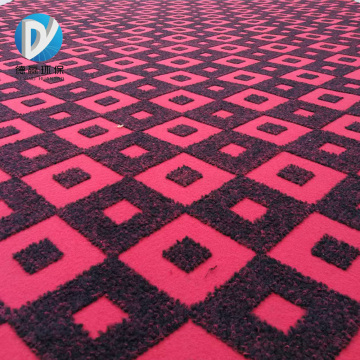 Square Loop Black Red Jacquard Carpet