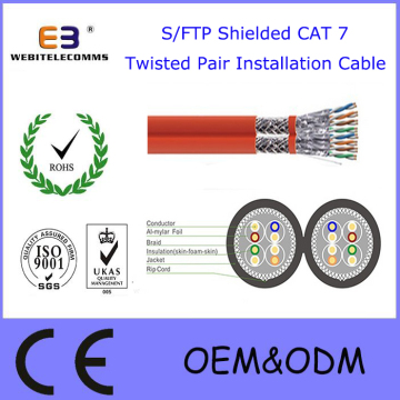 S/FTP Shielded Cat 7 Twisted Pair Installation Cable, 23AWG, Cat 7 S/FTP Data Cable /LAN Cable /Network Cable