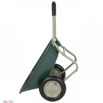 2-Wheel Wheelbarrow Heavy Duty Green Yard Work Garden Cart