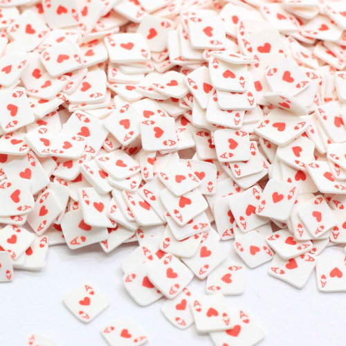 500 g 5-10 mm Fette di argilla polimerica di una carta da poker cospargere per bambini Fai da te, argilla morbida per fare artigianato / nail art / decorazione di album fai da te